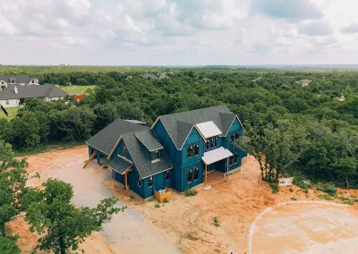 Exterior drone picture of Spotted Fawn house construction